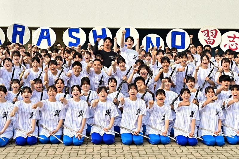 美爆音、千葉ロッテナイン後押し　習志野高吹奏楽部、今年もマリン登場　迫力の演奏、ファン沸かす