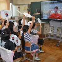頑張って！！画面越し交流　船橋・七林小、米五輪選手に