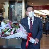 明智・旭市長が退任　大震災からの復興尽力　３期１２年