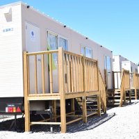 農園に設けられている休憩場などのコンテナ
