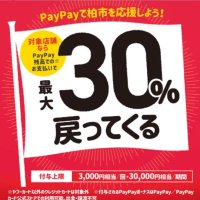 ペイペイで３０％還元の飲食店支援事業　１月末で終了　柏市