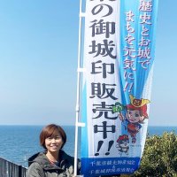 御城印を販売している道の駅などに寄付しているのぼり旗（山城ガールむつみさん提供）
