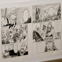 展示されているももなりさんの漫画の原画

