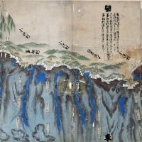 現在のいすみ市の沿岸や海中地形を描いた「大多喜藩海防絵図」（いすみ市郷土資料館提供）
