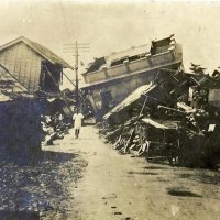 安房郡内で最も多くの死傷者が出た北条町（現館山市）の被害の様子（同市立博物館提供）
