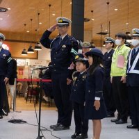 制服姿で元気よく　八千代署ダンスキッズが宣言　春の全国交通安全運動