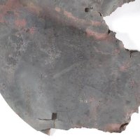 「鶴峯八幡宮所蔵阿弥陀如来懸仏」の背面。「建治三年」や、地名、奉納に関わった人々の名前など重要な情報が刻銘されている（市原市教委提供）
