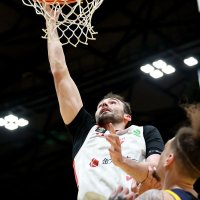 第３クオーター、シュートを決める千葉Ｊのムーニー（Ｂリーグ提供）