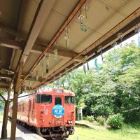里山に涼しげな音色　風鈴１７０個飾り付け　小湊鉄道月崎駅