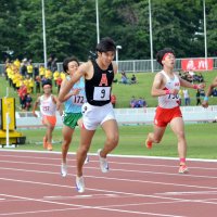 幅跳びから転向Ｖ　４００メートル　姉崎・塚本　陸上男子　千葉県高校総体