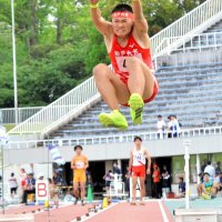全国照準大ジャンプ　走り幅跳び　松戸六実・岡野　陸上男子　千葉県高校総体
