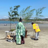 銚子の海水浴、安全に　シーズン控え４０人祈願式