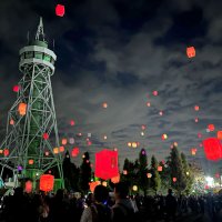 夜空彩る七色ランタン　さんぶの森公園