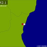 関東で地震　Ｍ２．１　震源は茨城県北部　地震が及んだ地域人口１６万人
