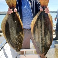 飯岡沖でゲットしたヒラメ（写真は「清勝丸」提供）