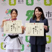 「柏市代表する選手に」　高１・渡辺選手市長表敬　空手の全国大会へ抱負