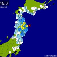 【速報】関東・東北・中部・北海道で地震　Ｍ6.0　最大震度4　震源は岩手県沖　地震が及んだ地域人口1145万人